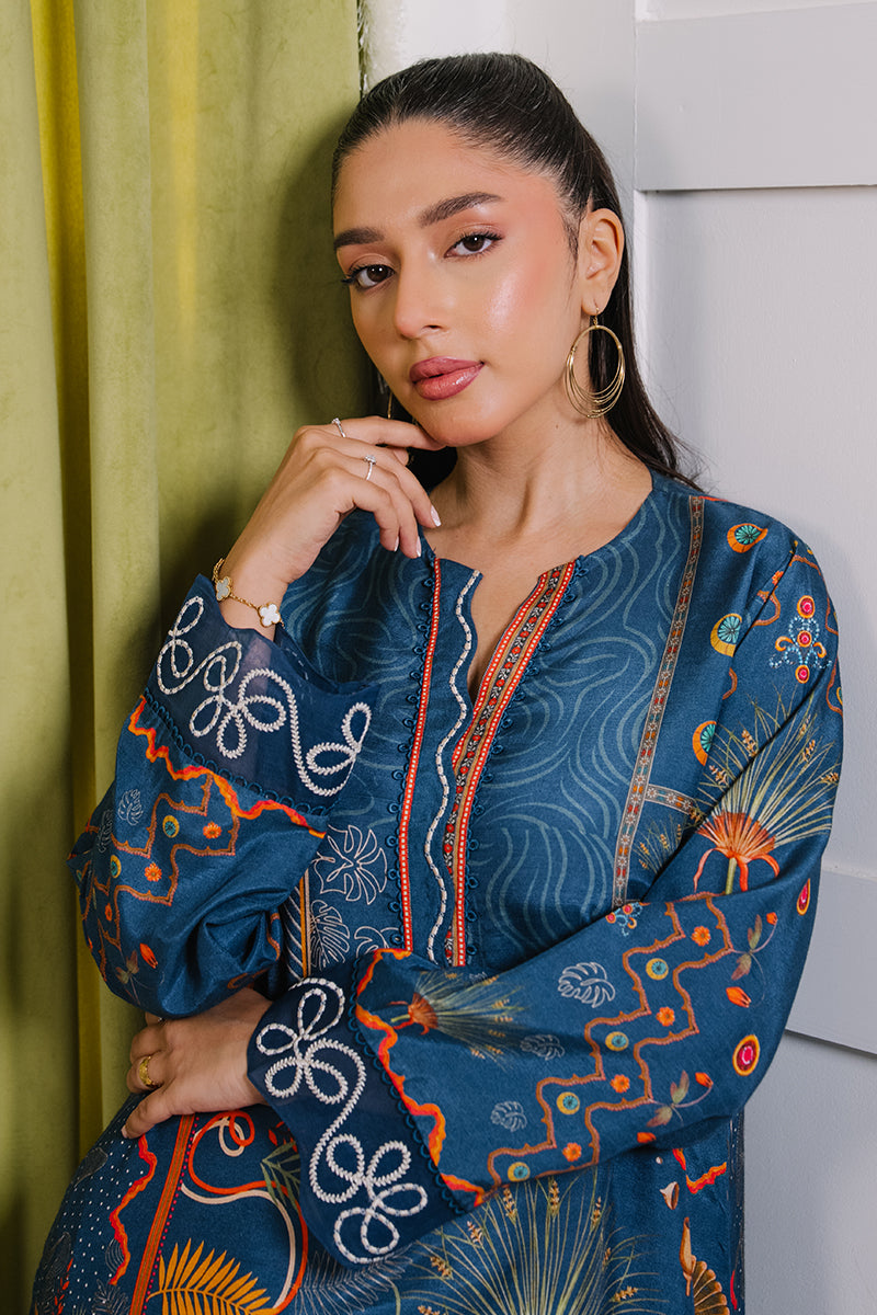 Mina Hassan | Signature Luxe 25 | Deep Teal Tapestry by Mina Hassan - Designer Dress - Type : Ladies Clothes - Available at Libayah - 100% Original 