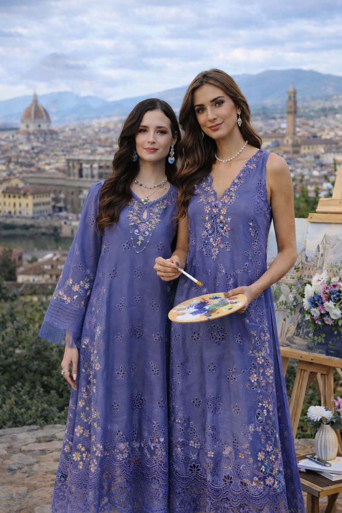 Noor by Saadia Asad | Luxury Eid Schiffli Laserkari 26 | D9 -Tropical indigo by Noor by Saadia Asad - Designer Dress  - Type : Ladies Clothes - Available at Libayah - 100% Original 