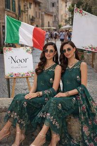 Noor by Saadia Asad | Luxury Eid Schiffli Laserkari 26 | D11 - Emerald Jewel by Noor by Saadia Asad - Designer Dress  - Type : Ladies Clothes - Available at Libayah - 100% Original 