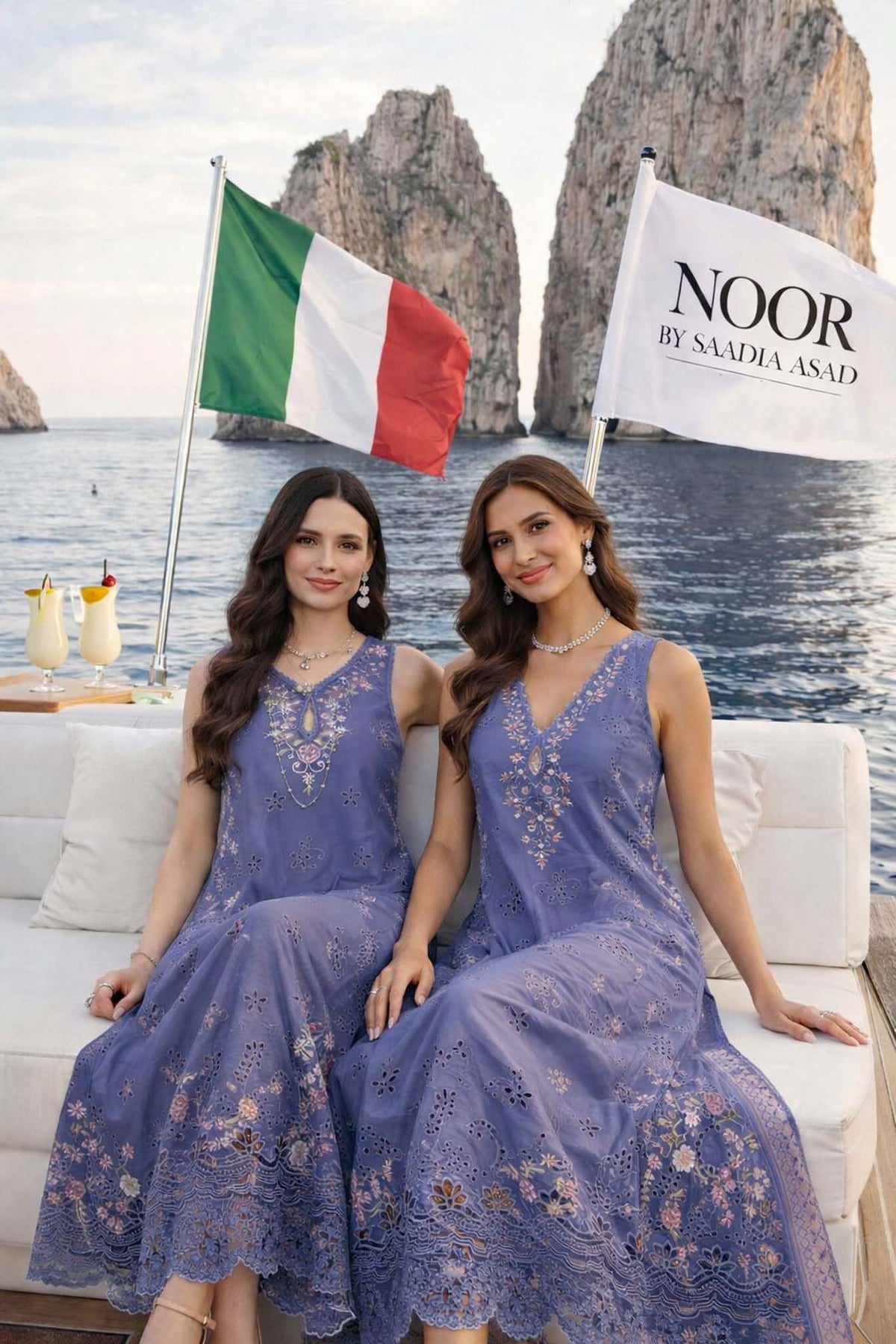 Noor by Saadia Asad | Luxury Eid Schiffli Laserkari 26 | D9 -Tropical indigo by Noor by Saadia Asad - Designer Dress  - Type : Ladies Clothes - Available at Libayah - 100% Original 