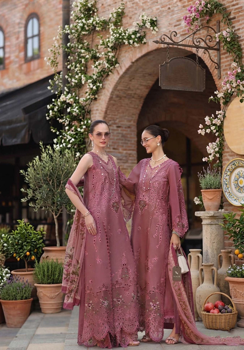 Noor by Saadia Asad | Luxury Eid Schiffli Laserkari 26 | D1 -Rose Allure by Noor by Saadia Asad - Designer Dress  - Type : Ladies Clothes - Available at Libayah - 100% Original 