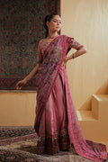 Shamaeel Ansari | Majestic Legacy | Rosewood Zari Fusion Saree by Shamaeel Ansari - Designer Dress  - Type : Ladies Clothes - Available at Libayah - 100% Original 