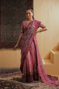 Shamaeel Ansari | Majestic Legacy | Rosewood Zari Fusion Saree by Shamaeel Ansari - Designer Dress  - Type : Ladies Clothes - Available at Libayah - 100% Original 