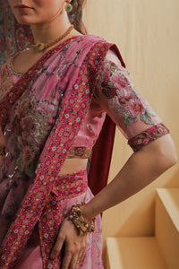 Shamaeel Ansari | Majestic Legacy | Rosewood Zari Fusion Saree by Shamaeel Ansari - Designer Dress  - Type : Ladies Clothes - Available at Libayah - 100% Original 