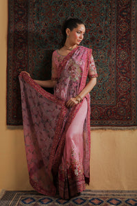 Shamaeel Ansari | Majestic Legacy | Rosewood Zari Fusion Saree by Shamaeel Ansari - Designer Dress  - Type : Ladies Clothes - Available at Libayah - 100% Original 
