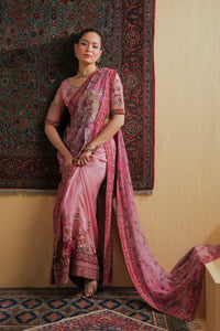 Shamaeel Ansari | Majestic Legacy | Rosewood Zari Fusion Saree by Shamaeel Ansari - Designer Dress  - Type : Ladies Clothes - Available at Libayah - 100% Original 