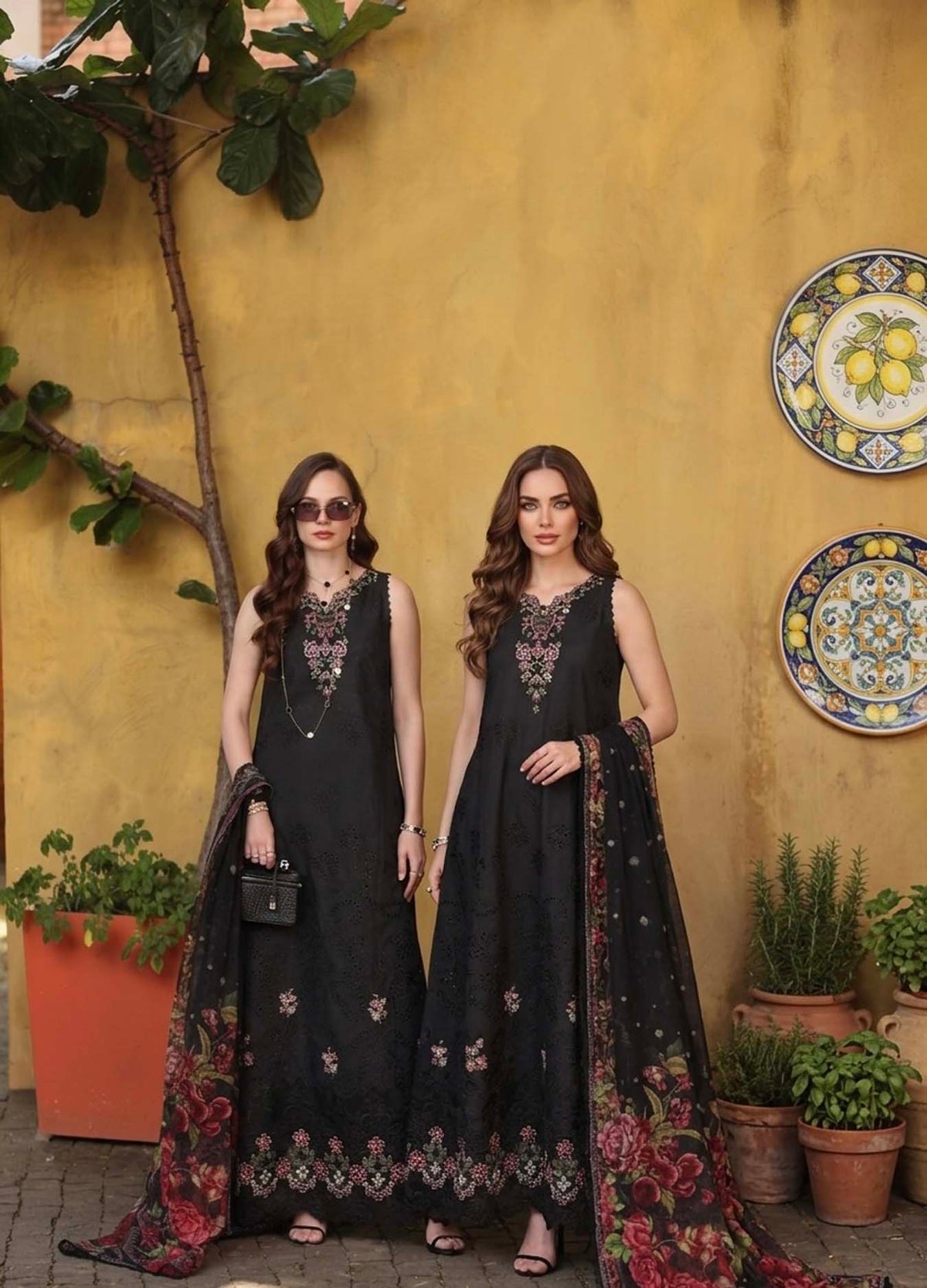 Noor by Saadia Asad | Luxury Eid Schiffli Laserkari 26 | D5 - Raven Black by Noor by Saadia Asad - Designer Dress  - Type : Ladies Clothes - Available at Libayah - 100% Original 