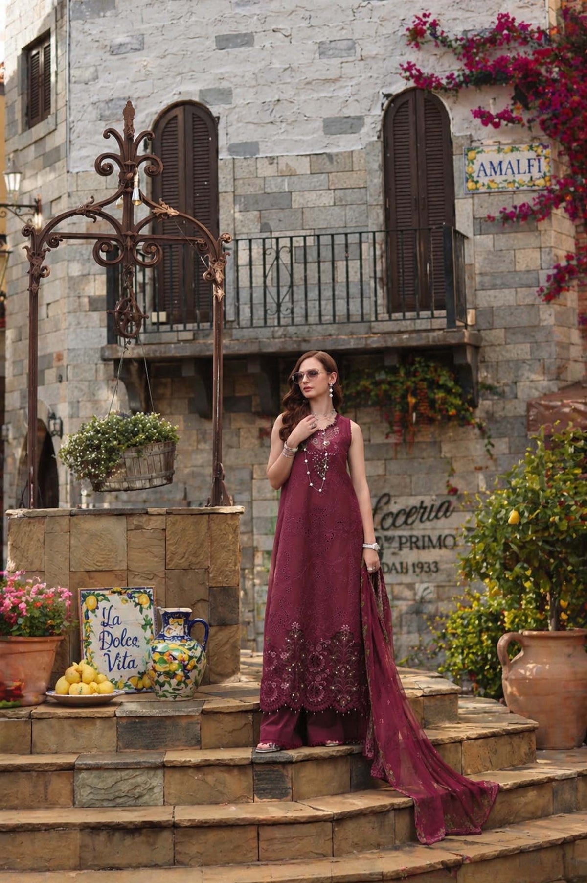 Noor by Saadia Asad | Luxury Eid Schiffli Laserkari 26 | D8 -Rasberry love by Noor by Saadia Asad - Designer Dress  - Type : Ladies Clothes - Available at Libayah - 100% Original 