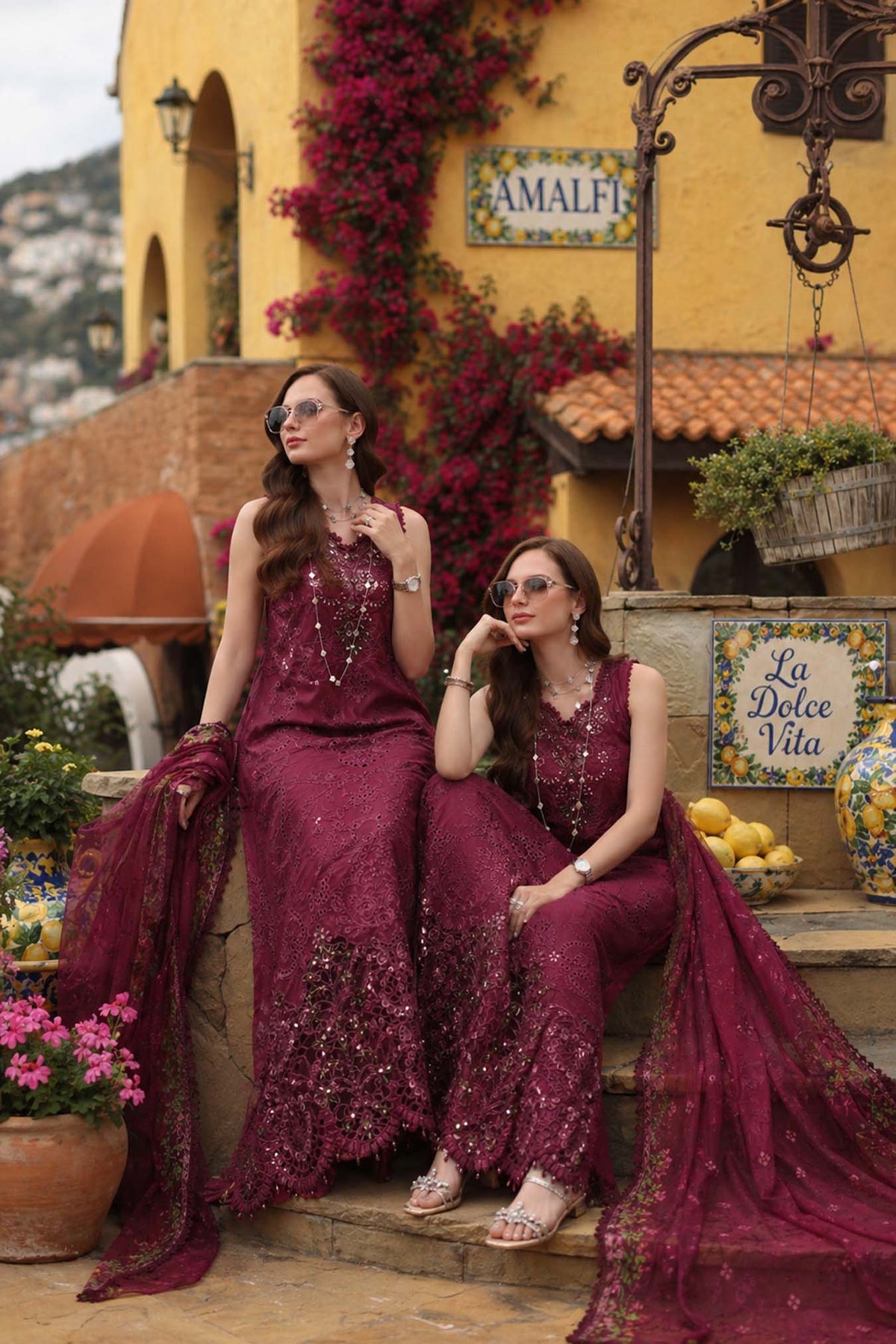 Noor by Saadia Asad | Luxury Eid Schiffli Laserkari 26 | D8 -Rasberry love by Noor by Saadia Asad - Designer Dress  - Type : Ladies Clothes - Available at Libayah - 100% Original 