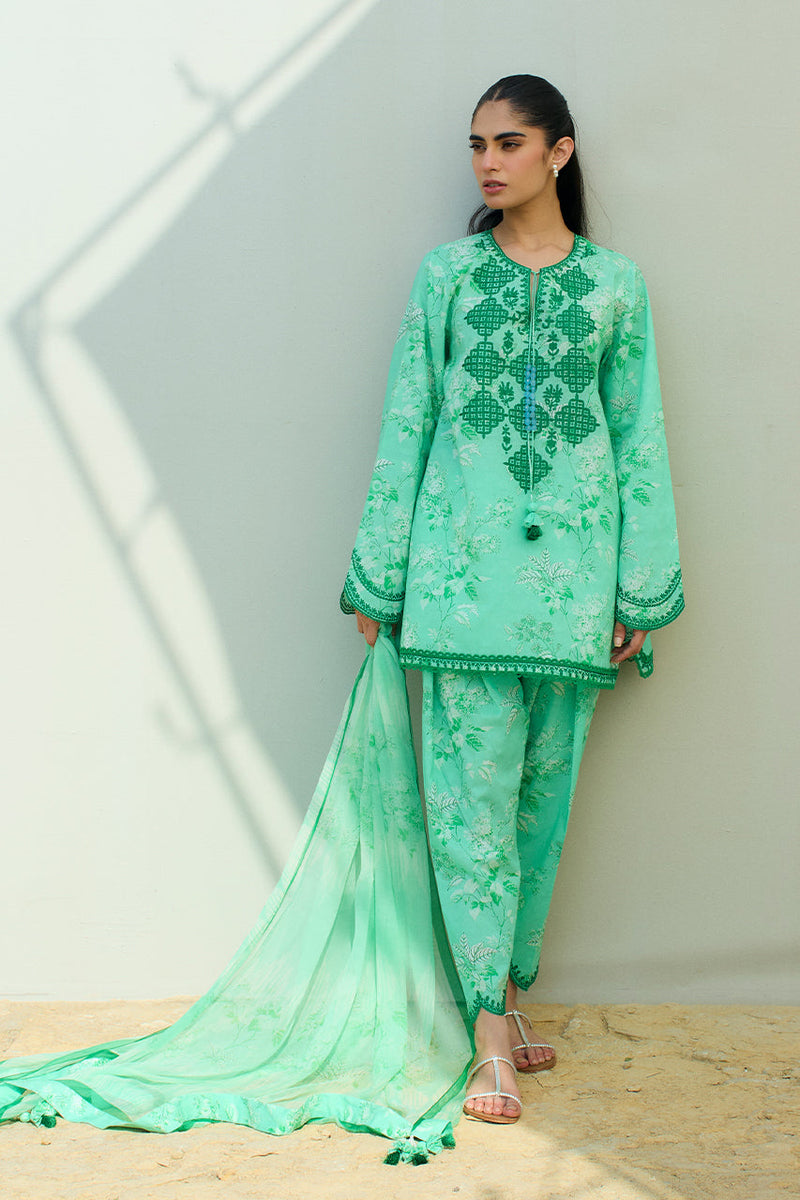 Sania Maskatiya | Luxury Lawn 25 | Azur (B) by Sania Maskatiya - Designer Dress  - Type : Ladies Clothes - Available at Libayah - 100% Original 