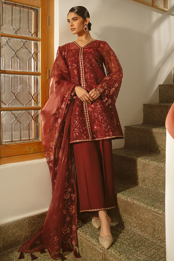 Cross Stitch | Luxe Atelier 25 | MERLOT MUSE by Cross Stitch - Designer Dress - Type: Ladies Clothes - Available at Libayah - 100% Original