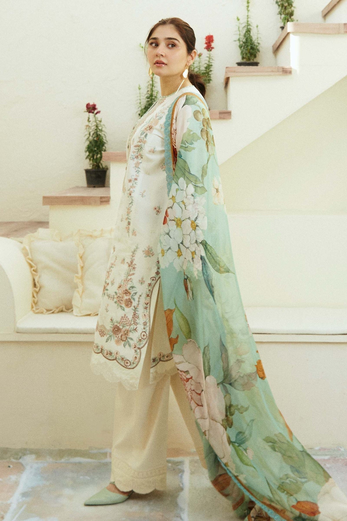 Zara Shahjahan | Coco Lawn Eid Edit 24 | IVORY-D10 by Zara Shahjahan - Designer Dress - Type: Ladies Clothes - Available at Libayah - 100% Original