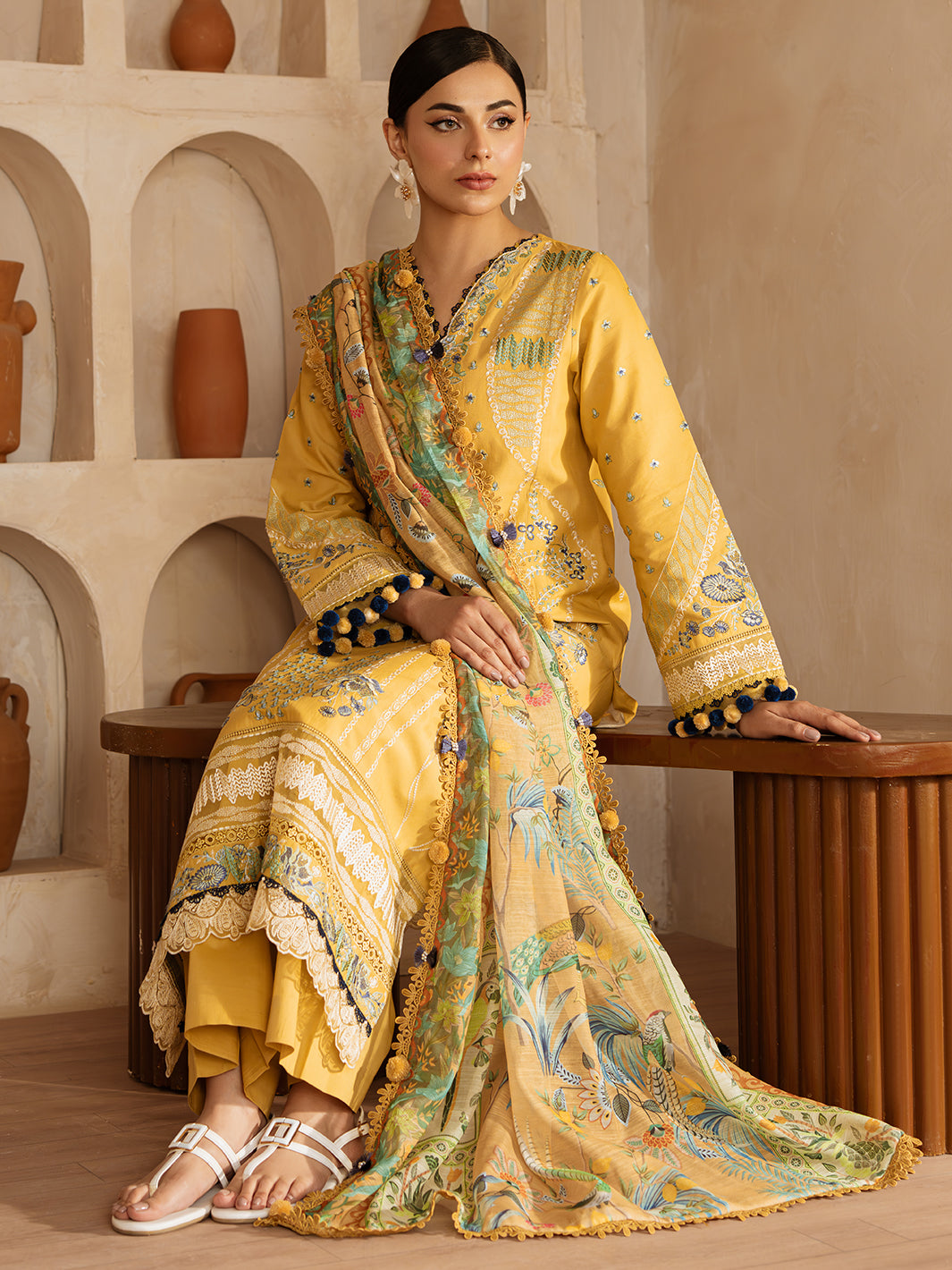 Mahnur | Florence Luxury Lawn 25 | ILENA by Mahnur - Designer Dress - Type: Ladies Clothes - Available at Libayah - 100% Original