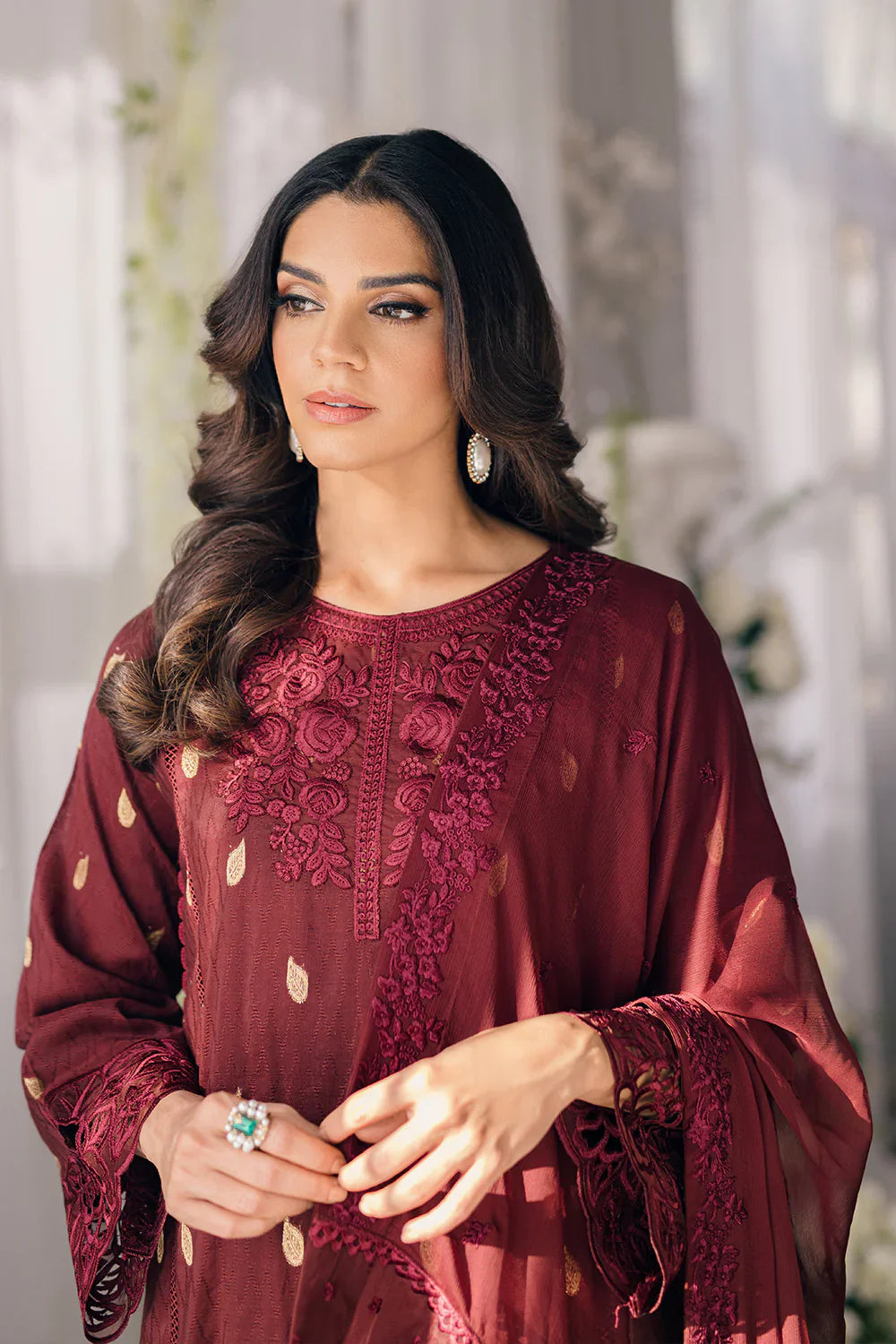 Azure | Ensembles Embroidered Formals | Imperial Wine by Azure - Designer Dress - Type: Ladies Clothes - Available at Libayah - 100% Original