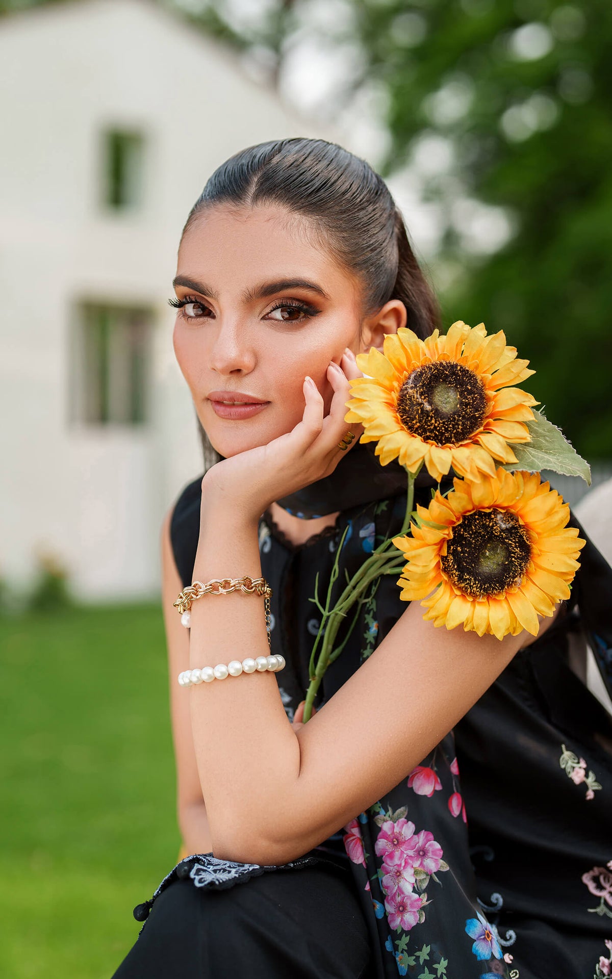 Asifa and Nabeel | Eden Cambric 25 | Ink Blossom ECU25-02 by Asifa and Nabeel - Designer Dress  - Type : Ladies Clothes - Available at Libayah - 100% Original 