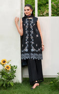 Asifa and Nabeel | Eden Cambric 25 | Ink Blossom ECU25-02 by Asifa and Nabeel - Designer Dress  - Type : Ladies Clothes - Available at Libayah - 100% Original 