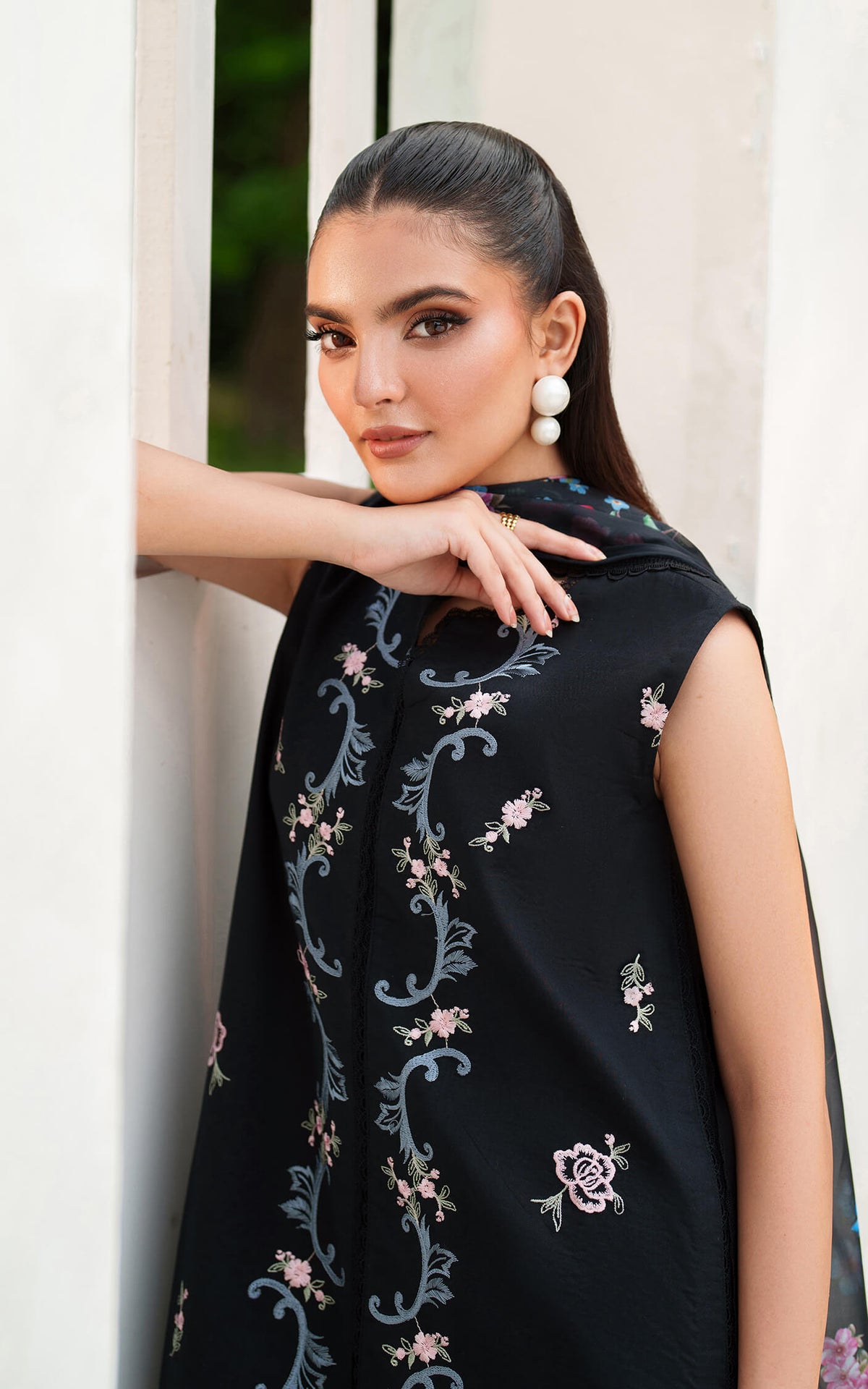 Asifa and Nabeel | Eden Cambric 25 | Ink Blossom ECU25-02 by Asifa and Nabeel - Designer Dress  - Type : Ladies Clothes - Available at Libayah - 100% Original 