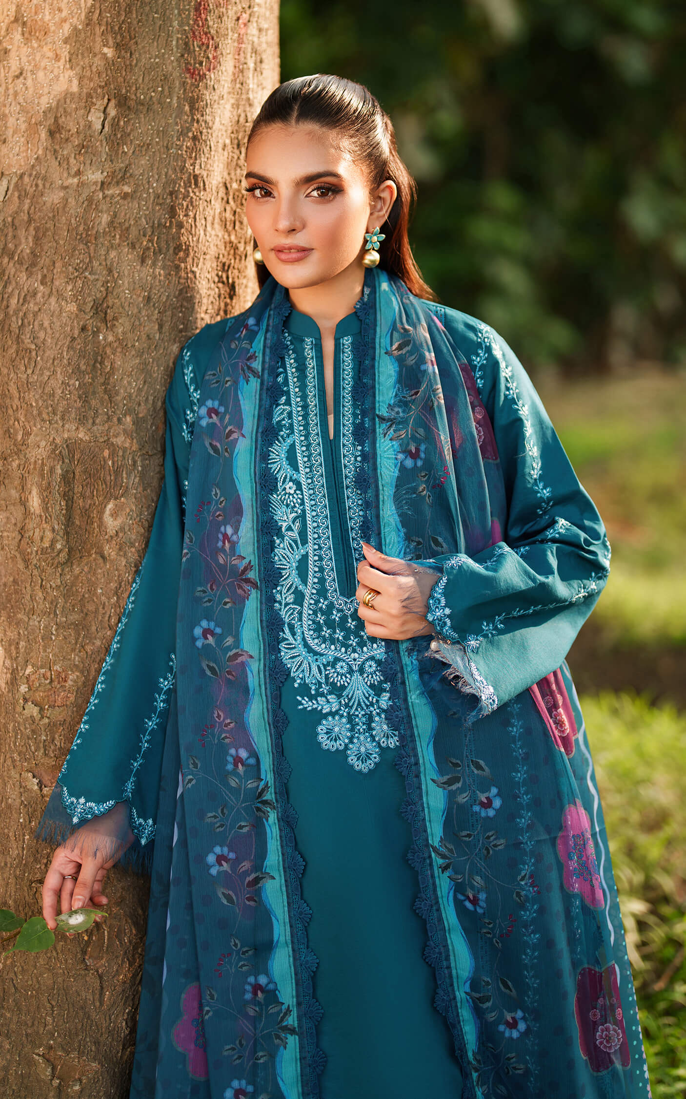 Asifa and Nabeel | Eden Cambric 25 | Iris Cloud ECU25-05 by Asifa and Nabeel - Designer Dress  - Type : Ladies Clothes - Available at Libayah - 100% Original 