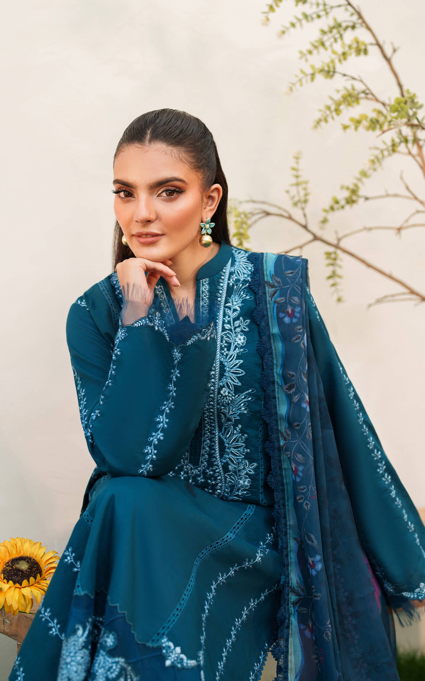 Asifa and Nabeel | Eden Cambric 25 | Iris Cloud ECU25-05 by Asifa and Nabeel - Designer Dress  - Type : Ladies Clothes - Available at Libayah - 100% Original 