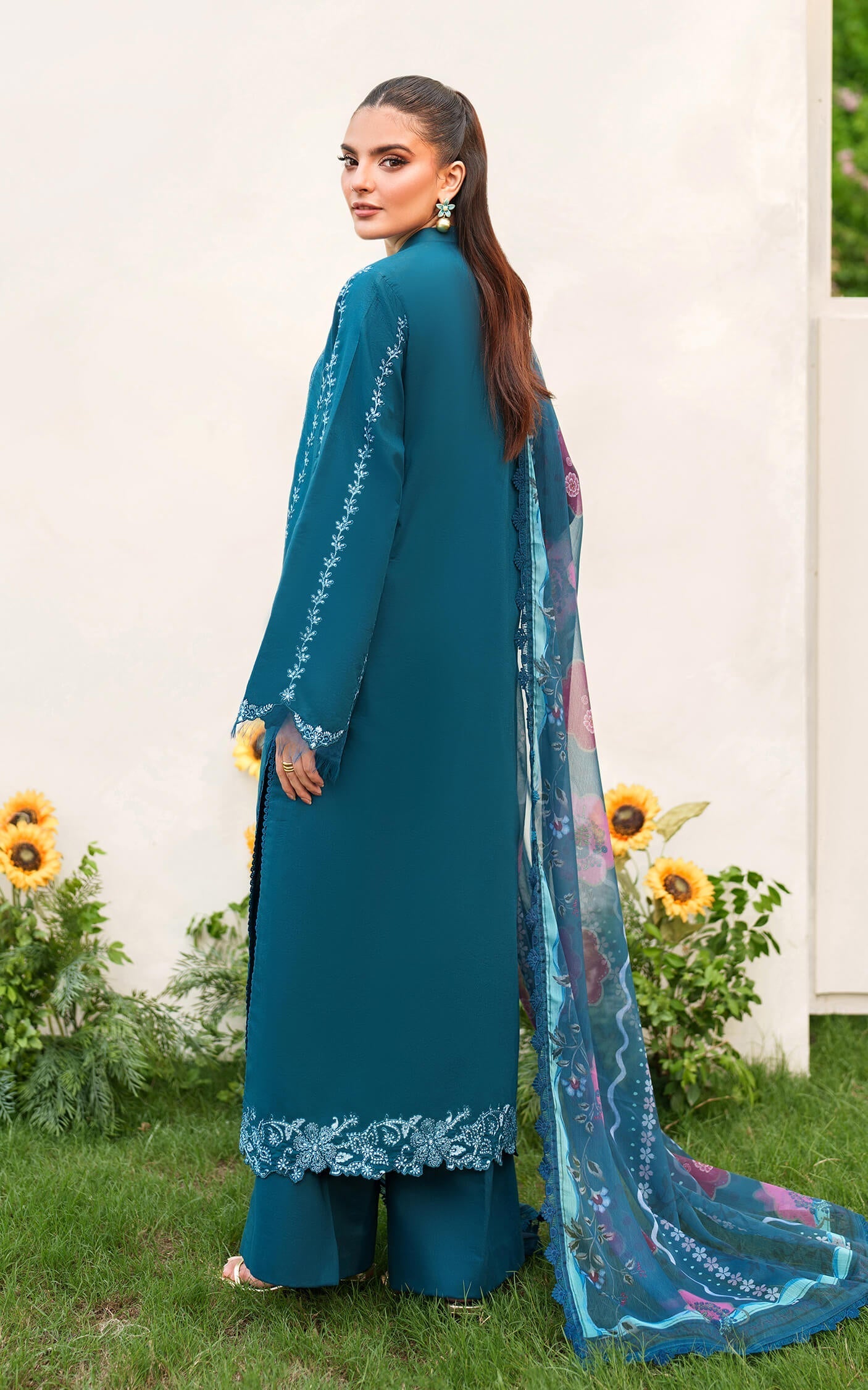 Asifa and Nabeel | Eden Cambric 25 | Iris Cloud ECU25-05 by Asifa and Nabeel - Designer Dress  - Type : Ladies Clothes - Available at Libayah - 100% Original 