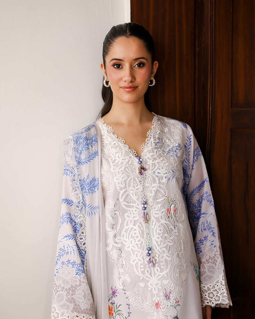 Roheenaz | Sunlit Tales Printed Embroidered Edit | Ivory Gleam - by Libayah - Registered Vendor of : Roheenaz - 100% Original Designer Dress