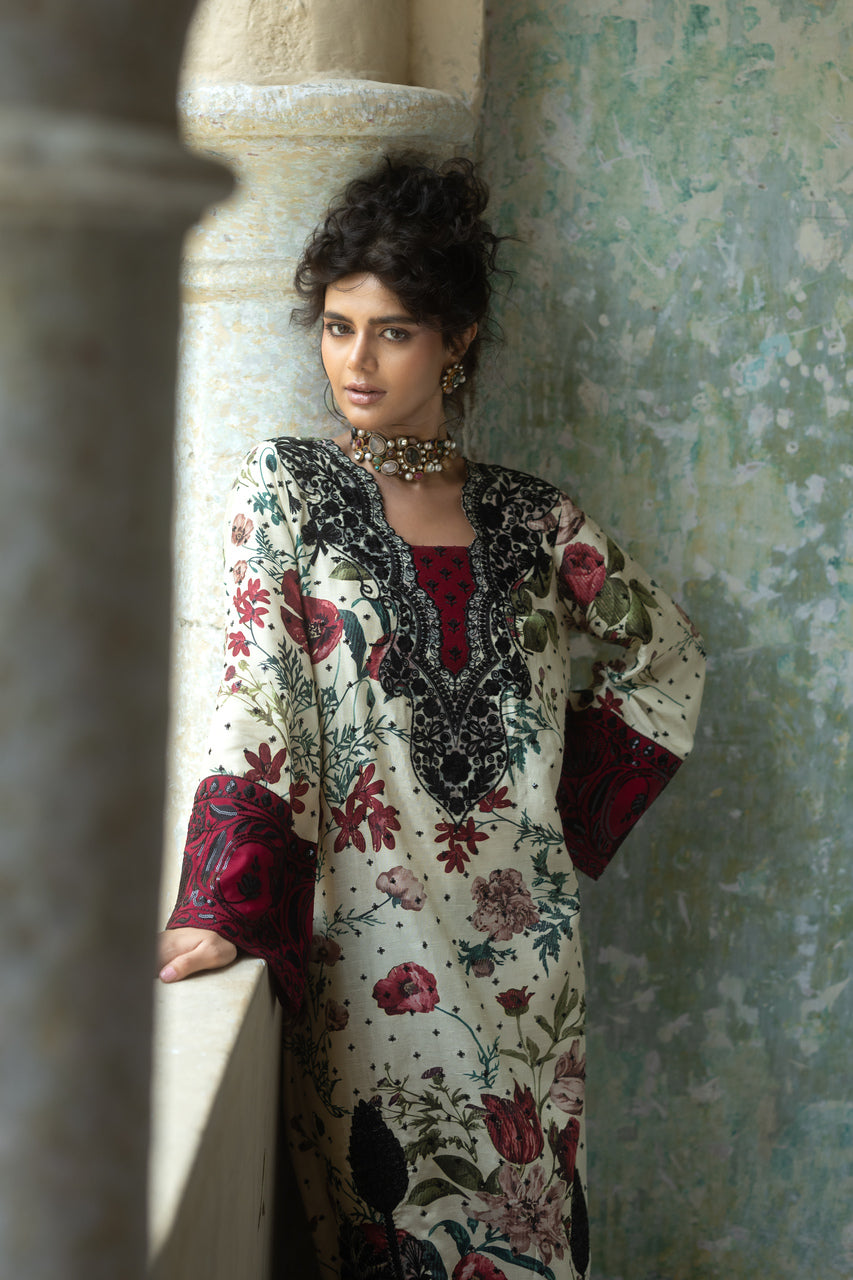 Zainab Chottani | Summer Edition 26 | Ivory Meadow by Zainab Chottani - Designer Dress  - Type : Ladies Clothes - Available at Libayah - 100% Original 