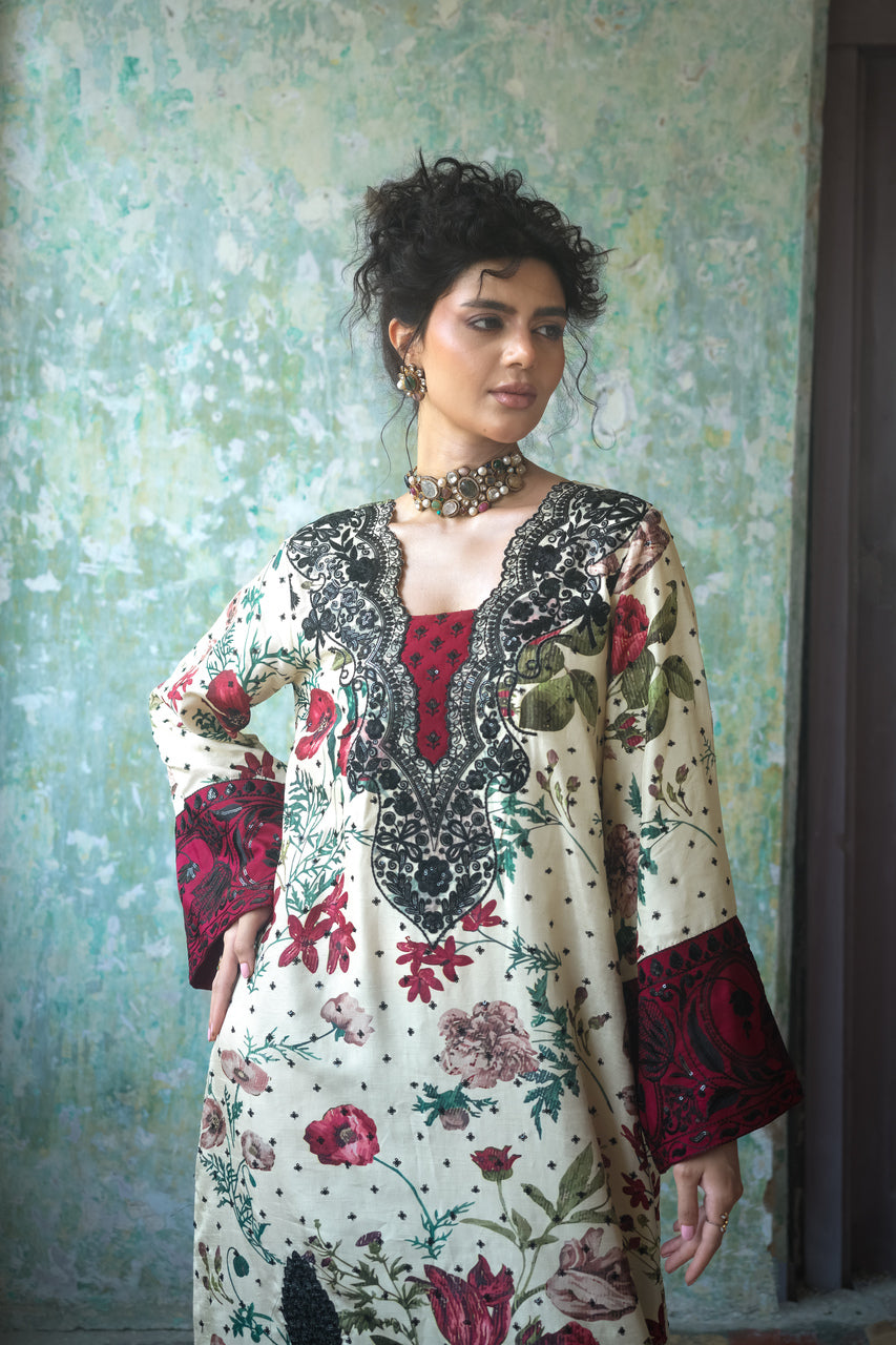 Zainab Chottani | Summer Edition 26 | Ivory Meadow by Zainab Chottani - Designer Dress  - Type : Ladies Clothes - Available at Libayah - 100% Original 