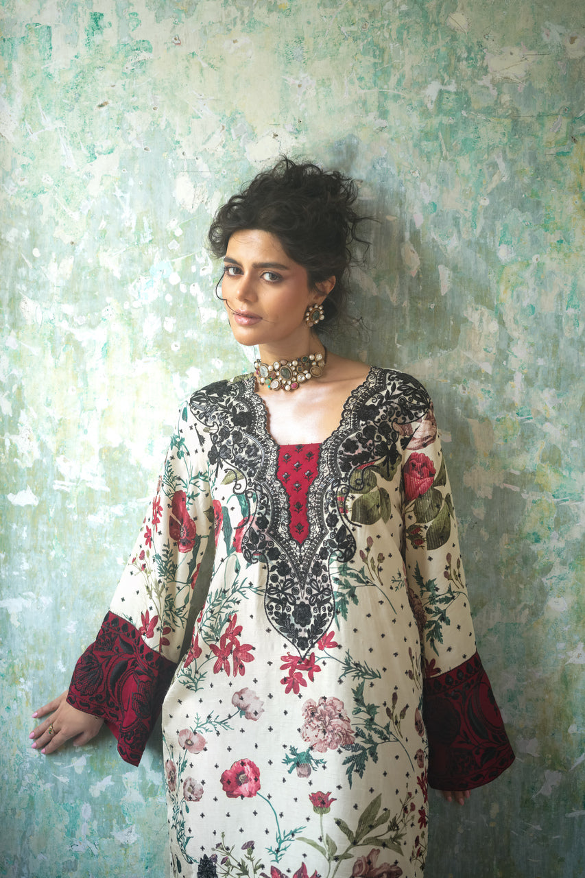 Zainab Chottani | Summer Edition 26 | Ivory Meadow by Zainab Chottani - Designer Dress  - Type : Ladies Clothes - Available at Libayah - 100% Original 