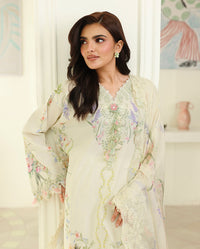 Roheenaz | Petals in Print | Ivory Sonata by Roheenaz - Designer Dress  - Type : Ladies Clothes - Available at Libayah - 100% Original 