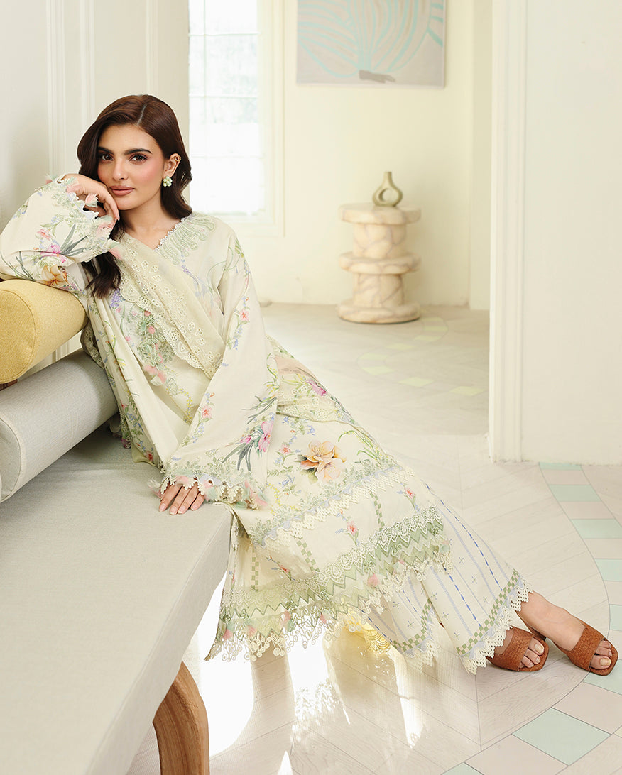 Roheenaz | Petals in Print | Ivory Sonata by Roheenaz - Designer Dress  - Type : Ladies Clothes - Available at Libayah - 100% Original 