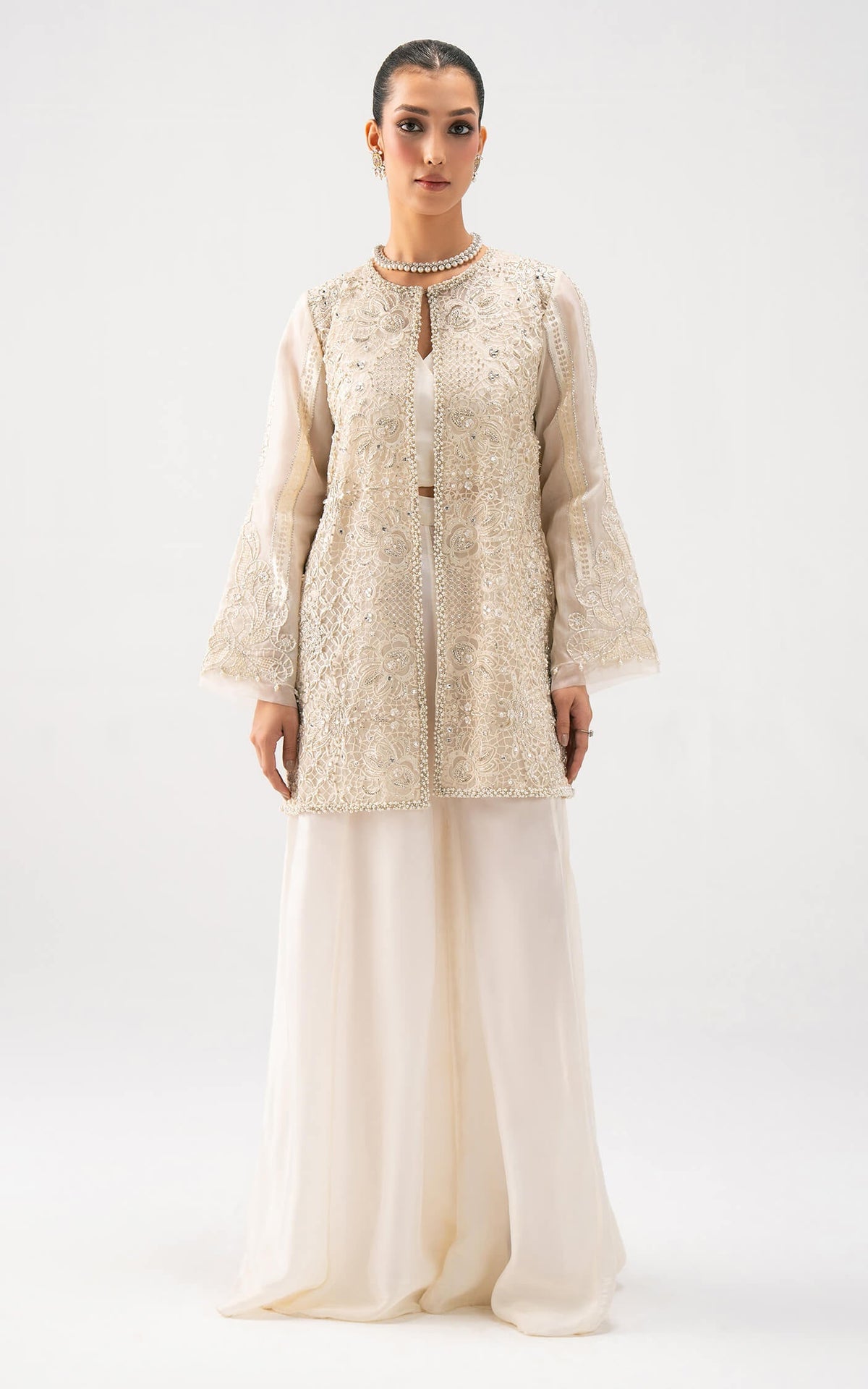 Asifa and Nabeel | Lyle Luxury Formals 25 | Ivory Elan by Asifa and Nabeel - Designer Dress  - Type : Ladies Clothes - Available at Libayah - 100% Original 