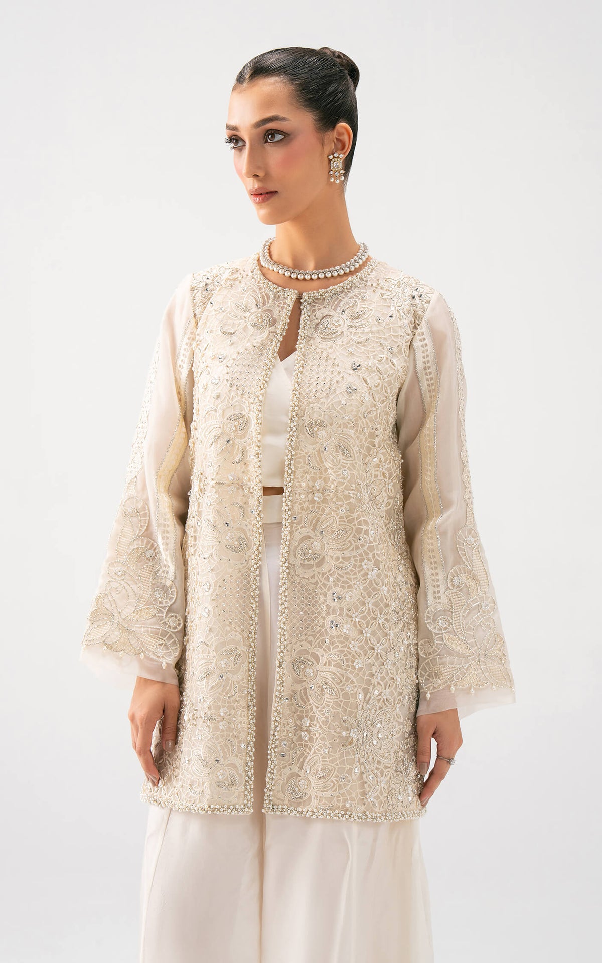 Asifa and Nabeel | Lyle Luxury Formals 25 | Ivory Elan by Asifa and Nabeel - Designer Dress  - Type : Ladies Clothes - Available at Libayah - 100% Original 