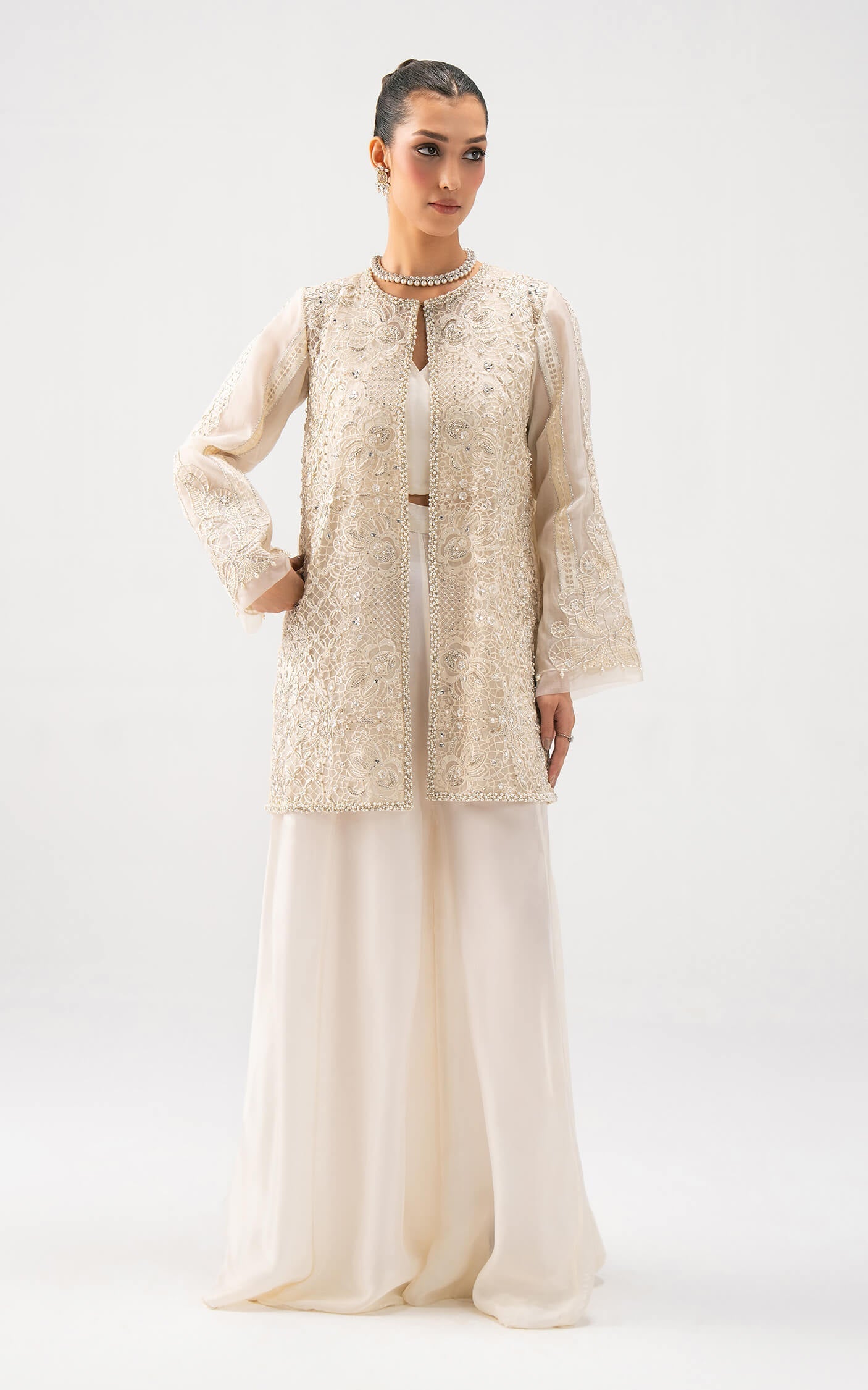 Asifa and Nabeel | Lyle Luxury Formals 25 | Ivory Elan by Asifa and Nabeel - Designer Dress  - Type : Ladies Clothes - Available at Libayah - 100% Original 