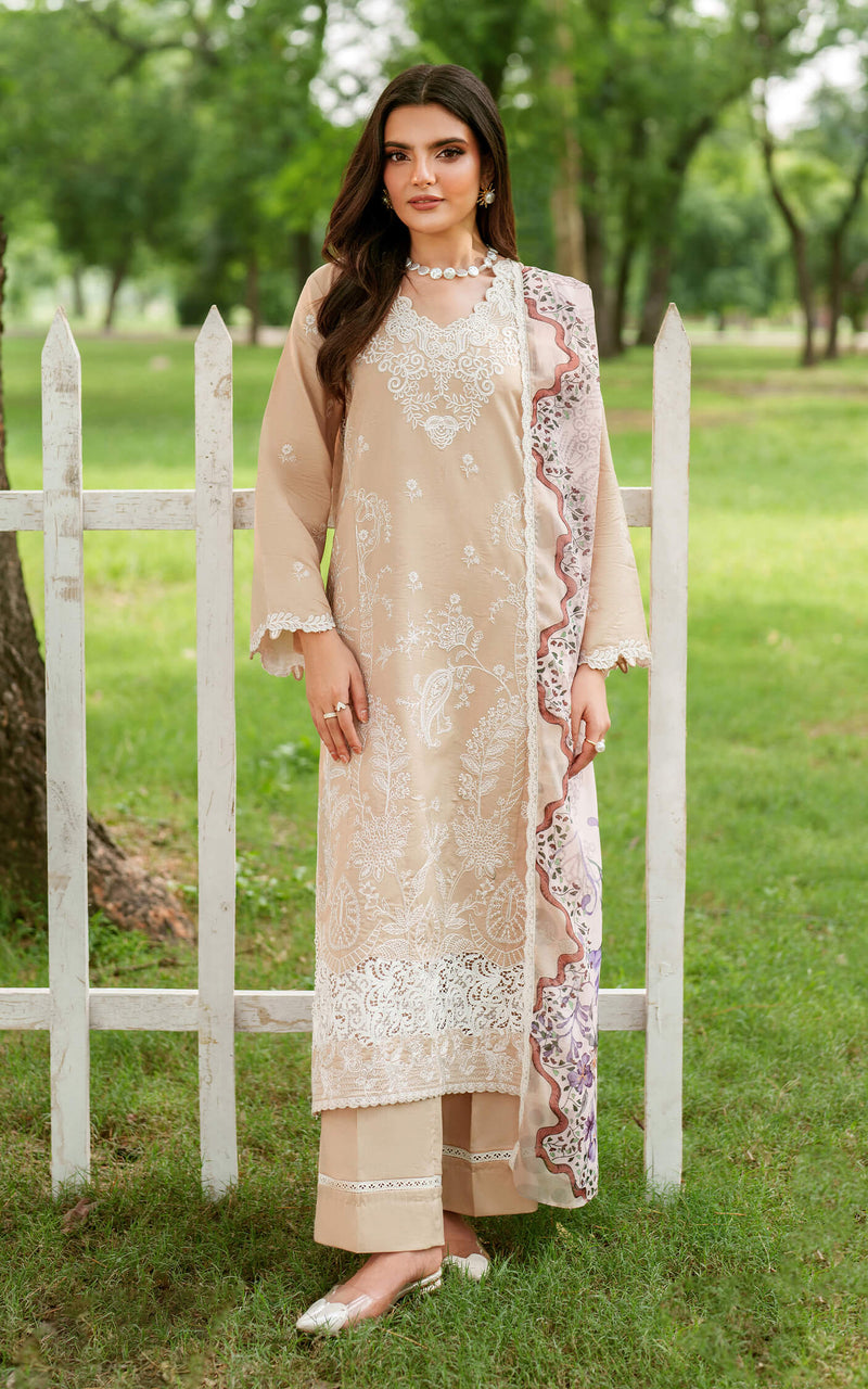 Asifa and Nabeel | Eden Cambric 25 | Ivory Haze ECU25-03 by Asifa and Nabeel - Designer Dress  - Type : Ladies Clothes - Available at Libayah - 100% Original 