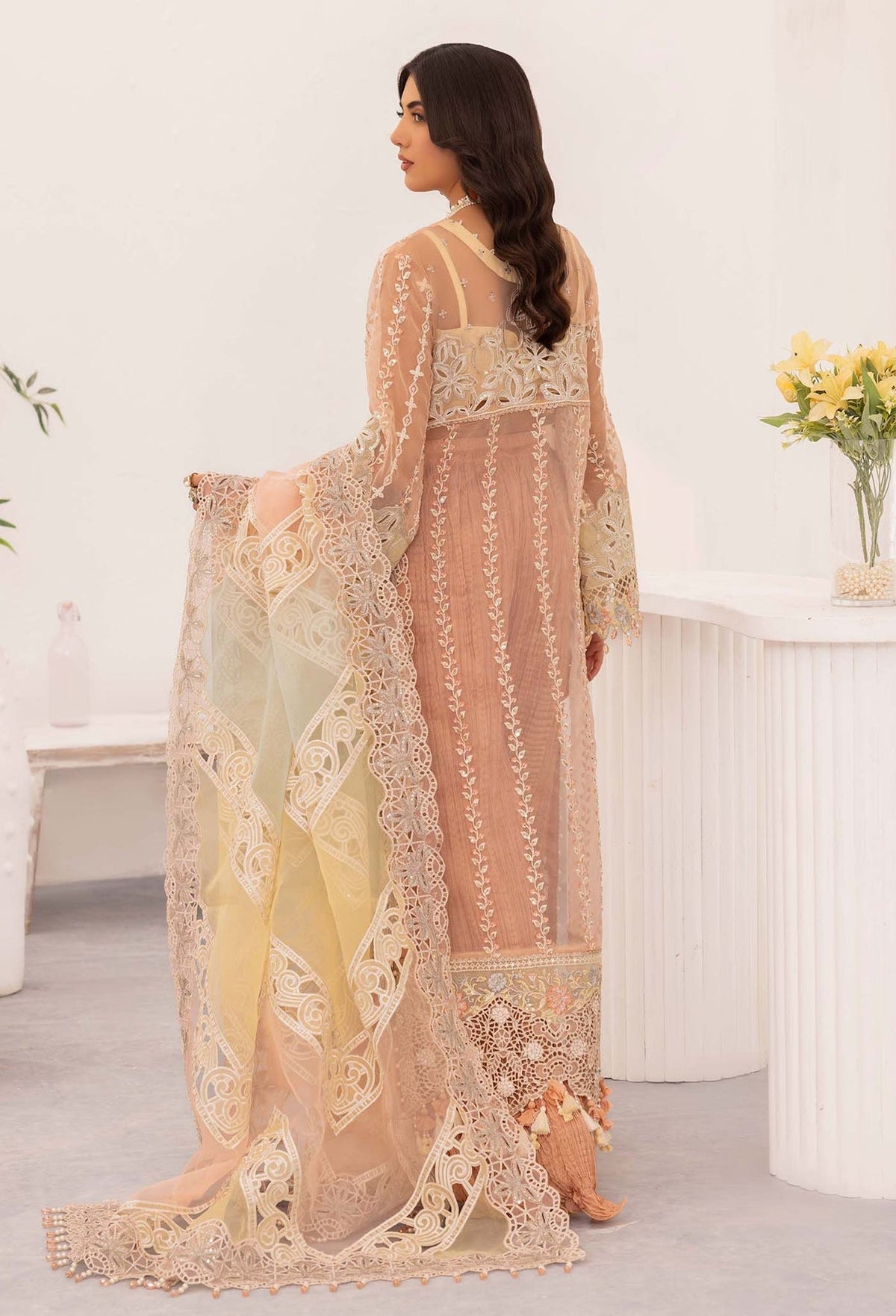 Adans Libas | Chantelle Chiffon | BLUSH OPAL by Adans Libas - Designer Dress - Type: Formal - Available at Libayah - 100% Original