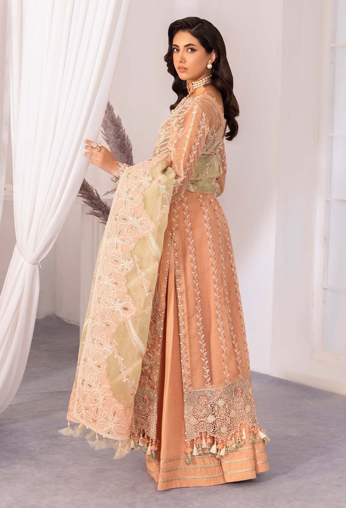 Adans Libas | Chantelle Chiffon | APRICOT AGATE by Adans Libas - Designer Dress - Type: Formal - Available at Libayah - 100% Original