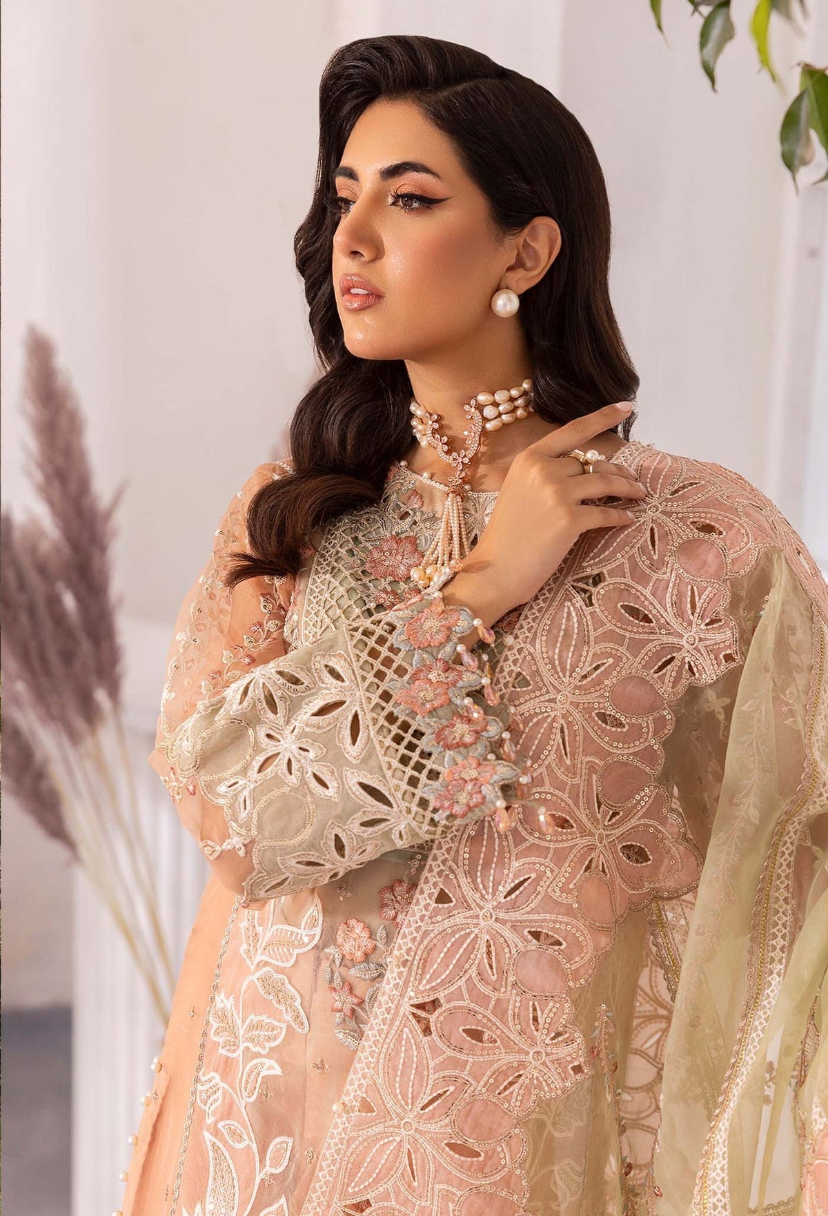 Adans Libas | Chantelle Chiffon | APRICOT AGATE by Adans Libas - Designer Dress - Type: Formal - Available at Libayah - 100% Original