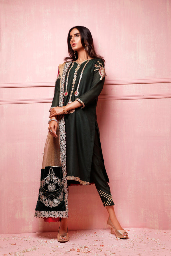 Wahajmkhan | Festive Fiesta Formals | THE JADE AFFAIR by Wahaj M.Khan - Designer Dress - Type: Ladies Clothes - Available at Libayah - 100% Original