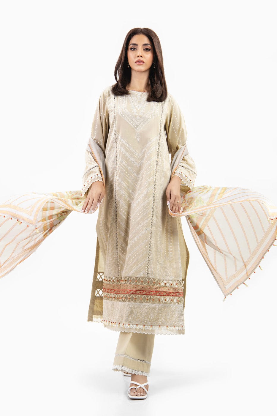 Alkaram | Puff Capsule | JC-04-24-Sand by Alkaram - Designer Dress - Type: Luxury - Available at Libayah - 100% Original