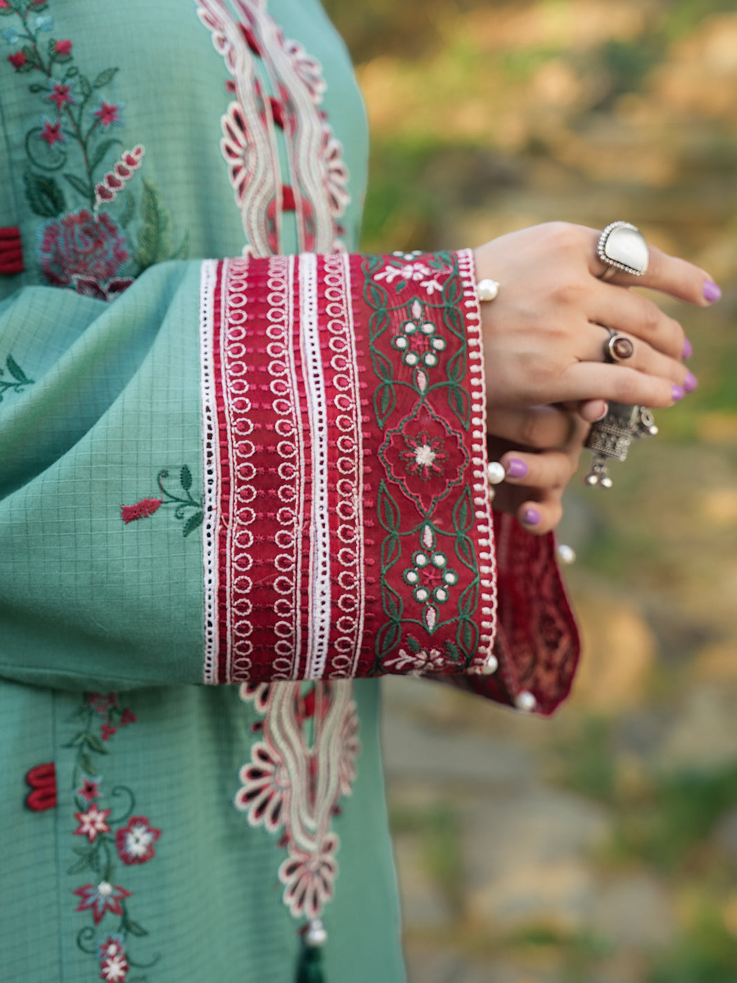 Hemstitch | The Garden Lawn | Jade by Hemstitch - Designer Dress  - Type : Ladies Clothes - Available at Libayah - 100% Original 