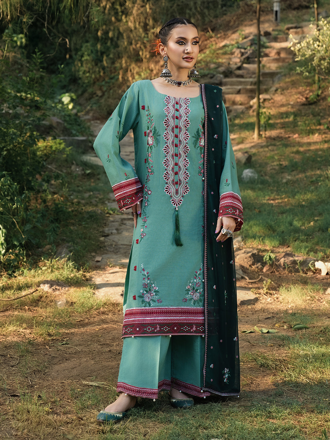 Hemstitch | The Garden Lawn | Jade by Hemstitch - Designer Dress  - Type : Ladies Clothes - Available at Libayah - 100% Original 