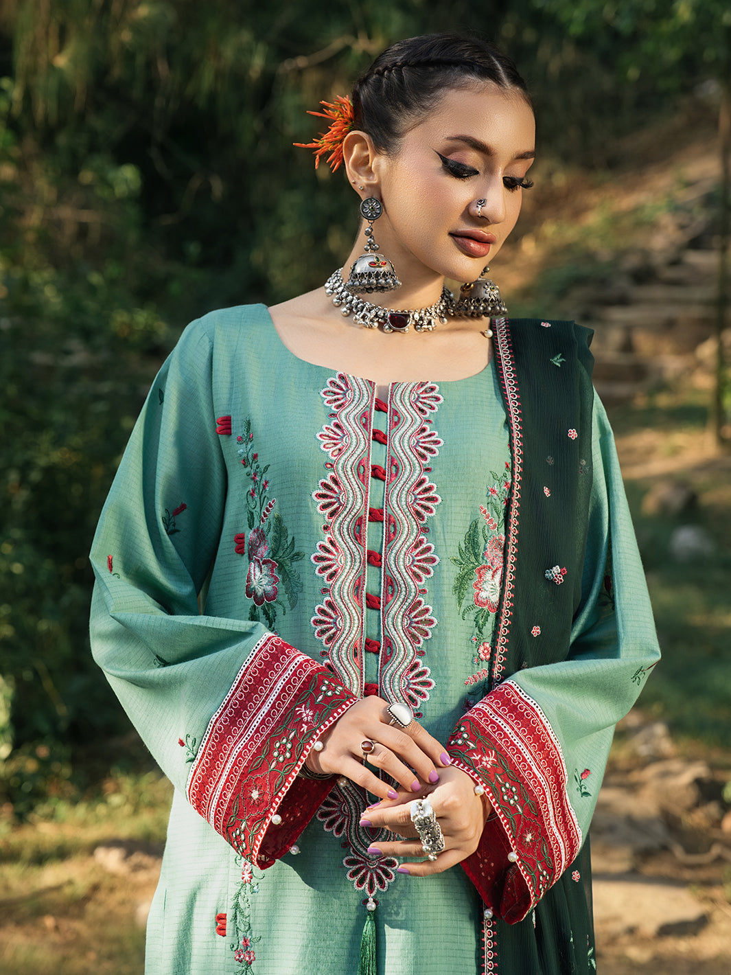 Hemstitch | The Garden Lawn | Jade by Hemstitch - Designer Dress  - Type : Ladies Clothes - Available at Libayah - 100% Original 
