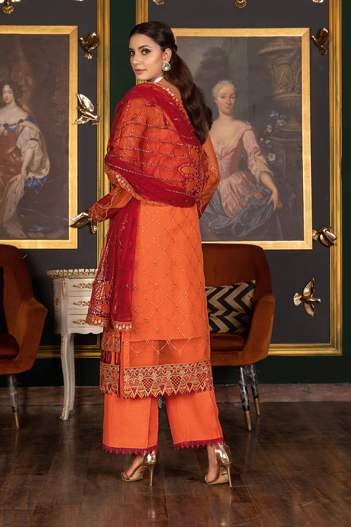 Janique | Luxury Collection 24 |  D-034 International Orange by Janique - Designer Dress - Type: Ladies Clothes - Available at Libayah - 100% Original