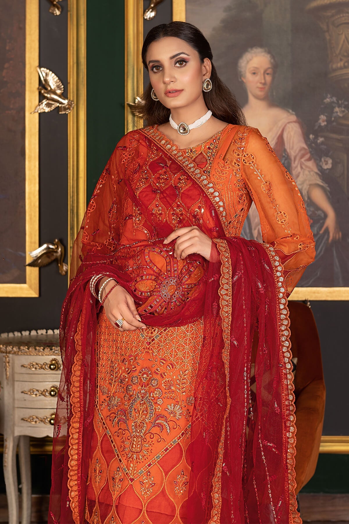 Janique | Luxury Collection 24 |  D-034 International Orange by Janique - Designer Dress - Type: Ladies Clothes - Available at Libayah - 100% Original