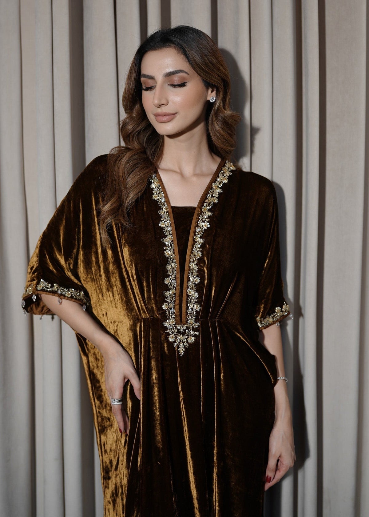Mahum Asad | Voila Velvets | Topaz by Mahum Asad - Designer Dress - Type: Ladies Clothes - Available at Libayah - 100% Original