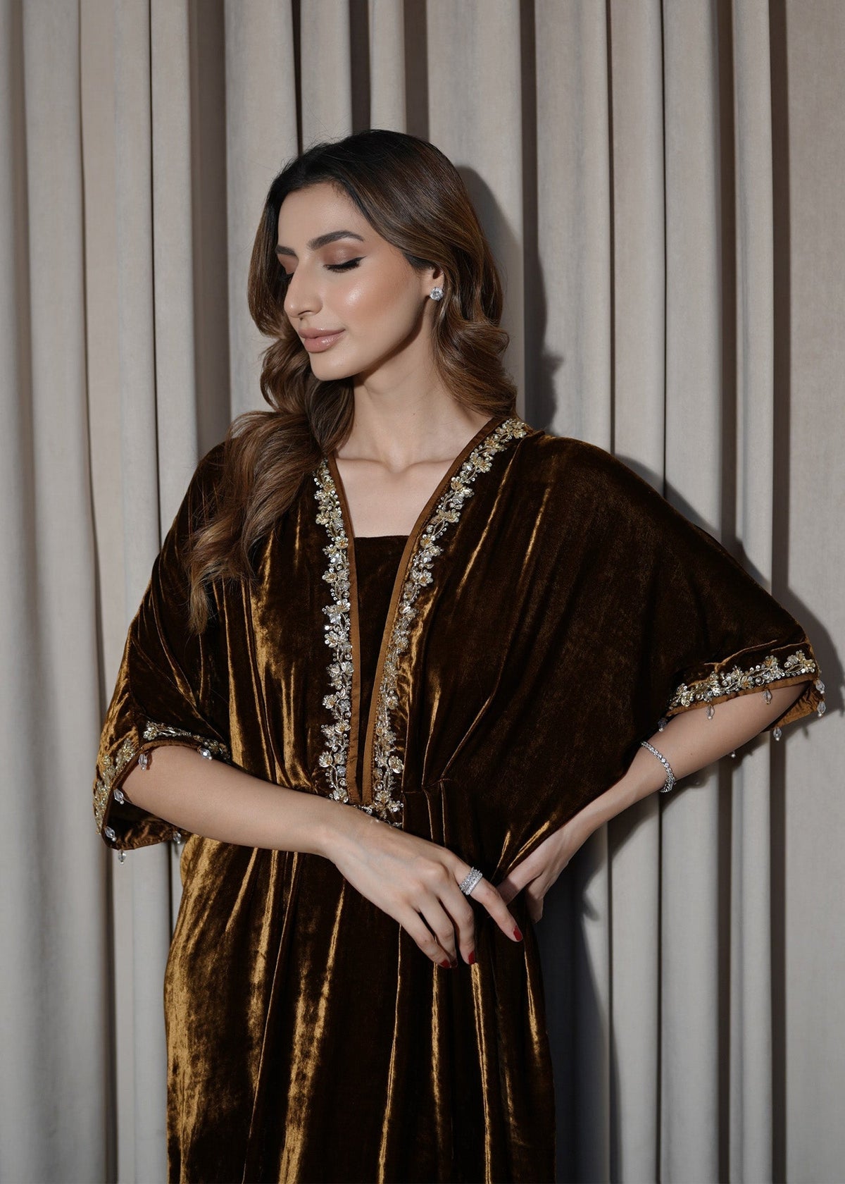 Mahum Asad | Voila Velvets | Topaz by Mahum Asad - Designer Dress - Type: Ladies Clothes - Available at Libayah - 100% Original