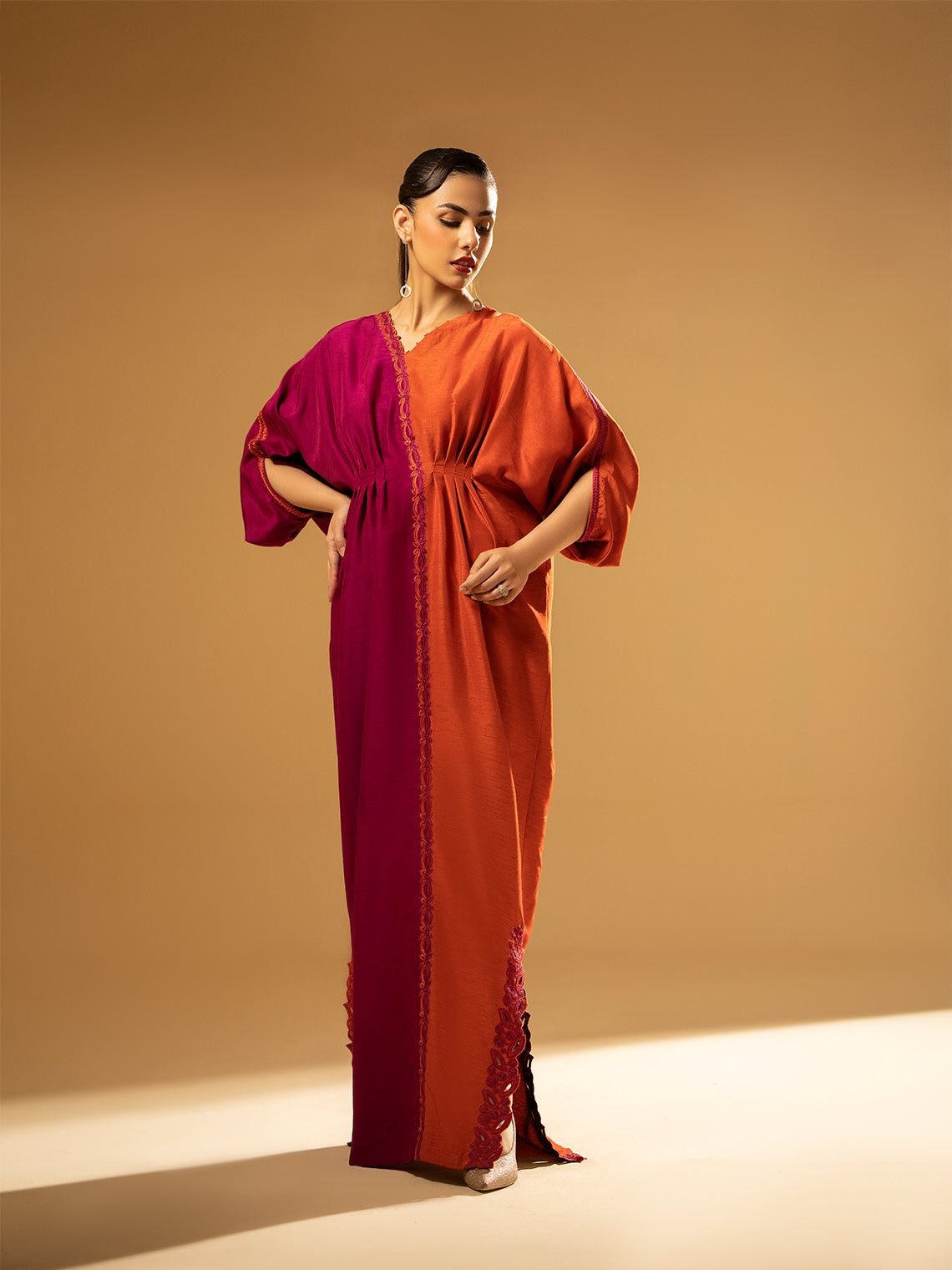 Fozia Khalid | Eid Edit 24 | Split-Tone Kaftan by Fozia Khalid - Designer Dress - Type: Ladies Clothes - Available at Libayah - 100% Original