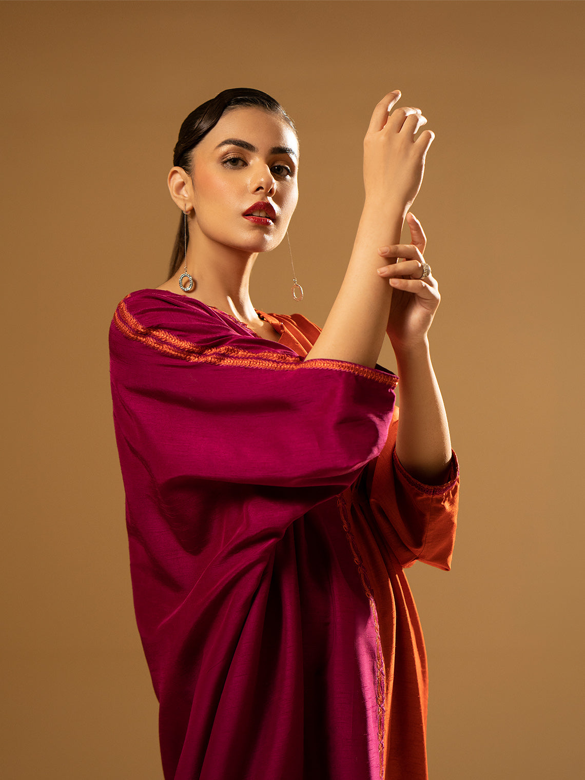 Fozia Khalid | Eid Edit 24 | Split-Tone Kaftan by Fozia Khalid - Designer Dress - Type: Ladies Clothes - Available at Libayah - 100% Original