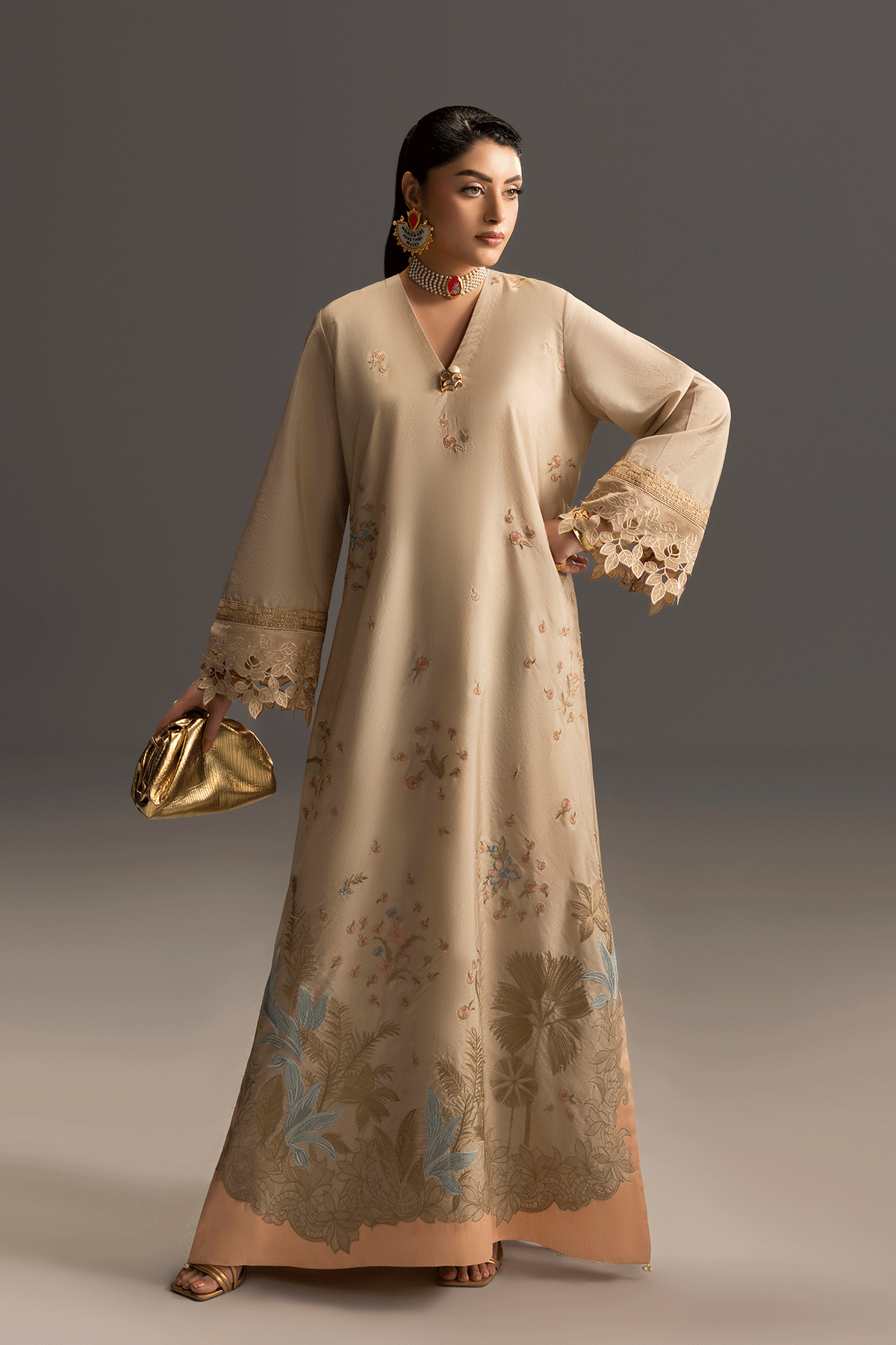 Erum Khan | Summer Whisper | Golden Crown - Designer Dress - Type : Ladies Clothes - Available at Libayah - 100% Original