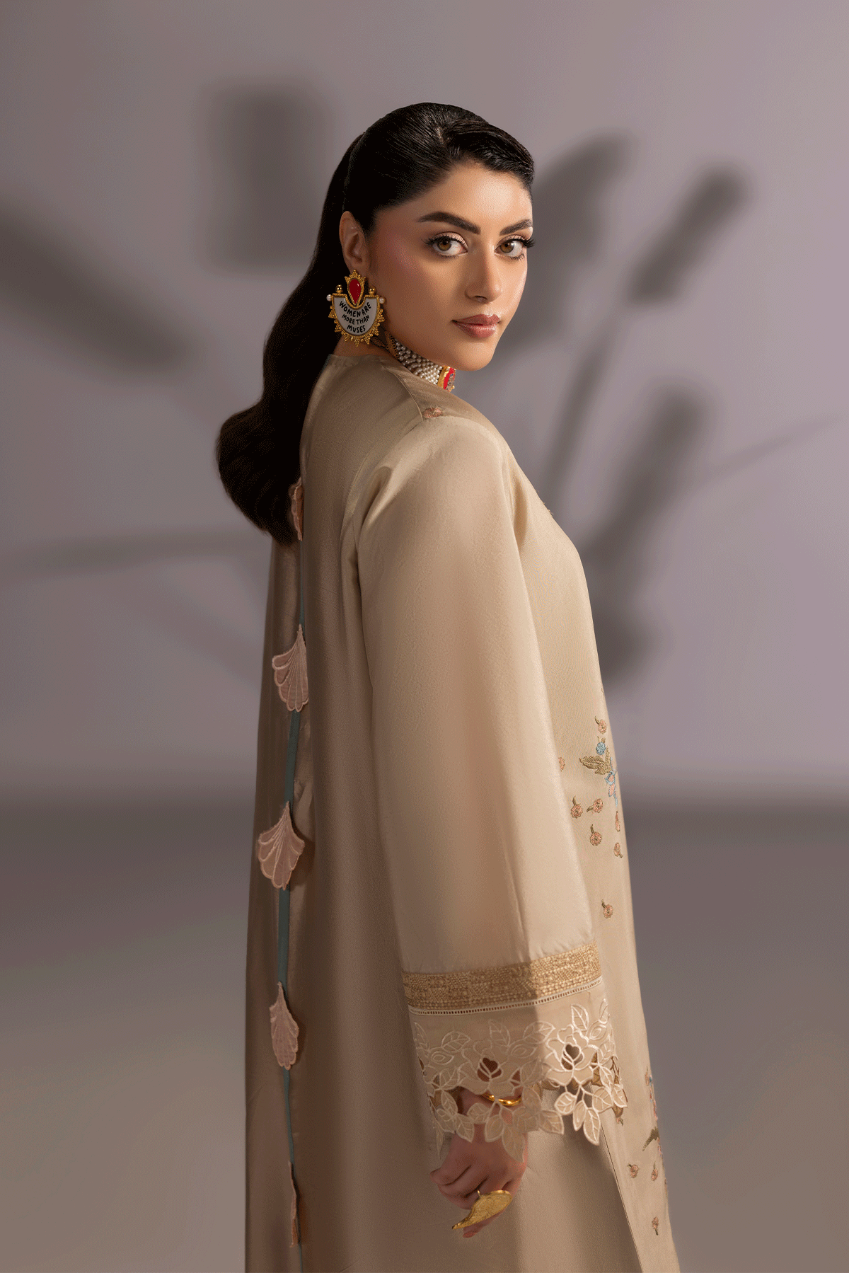 Erum Khan | Summer Whisper | Golden Crown - Designer Dress - Type : Ladies Clothes - Available at Libayah - 100% Original